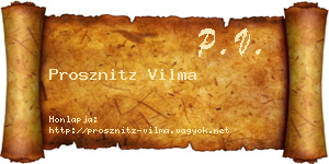 Prosznitz Vilma névjegykártya